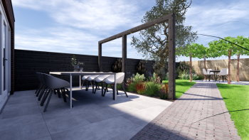 Modern tuinontwerp sfeerimpressie