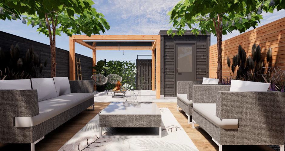 Moderne, kleine stadstuin