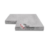 Zwembandrand hoekstuk met afgeronde kant Grijs 40x40x5 cm