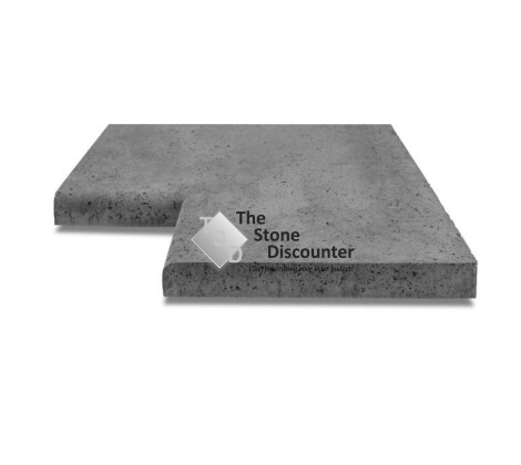 Zwembandrand hoekstuk met afgeronde kant antraciet 40x40x5 cm