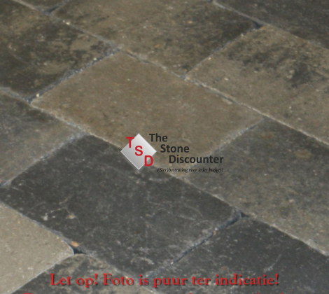 MBI Drumstones Grijs-Zwart Genuanceerd 15x15x6 cm Kleurfoto