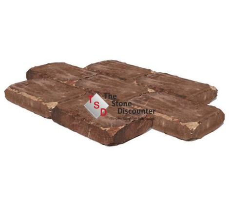 MBI Drumstones Rood Genuanceerd 30x20x6 cm Productfoto