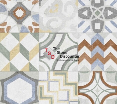 MBI GeoCeramica Porto Mix 60x60x4 cm Kleurfoto