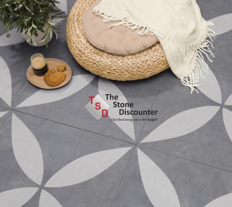 GeoCeramica Entree Ambiente Antra Flower 60x60x4 cm sfeerfoto