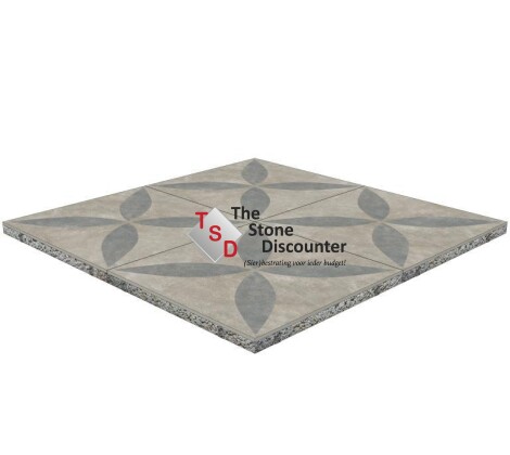 GeoCeramica Entree Ambiente Greige Flower 60x60x4 cm productfoto