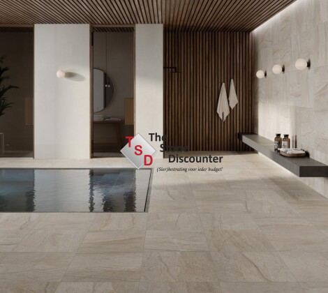 GeoCeramica Bresscia Beige 100x100x4 cm sfeerfoto
