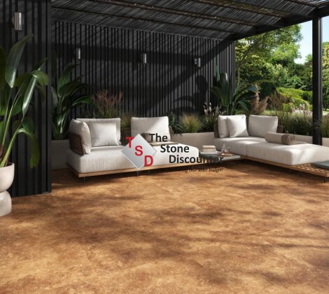 GeoCeramica Di Travertino Noce 60x60x4 cm Sfeerfoto