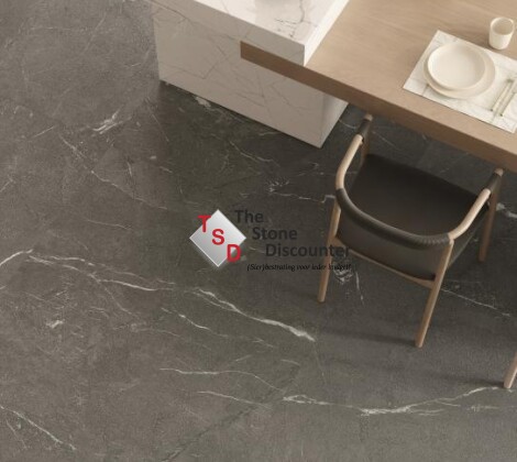 GeoCeramica Imola The Rock Dark Grey 60x60x4 cm sfeerfoto 1