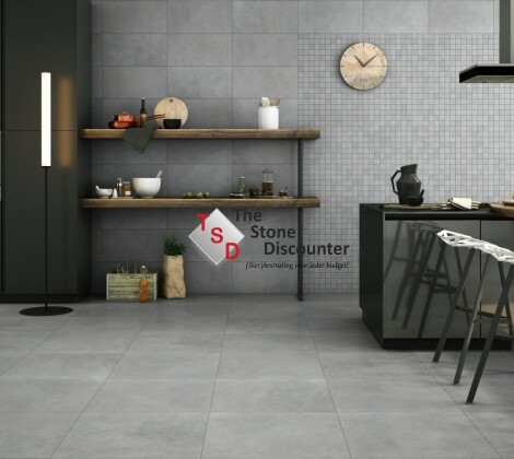 GeoCeramica Pointer Surface Cool Grey 60x60x4 cm sfeerfoto