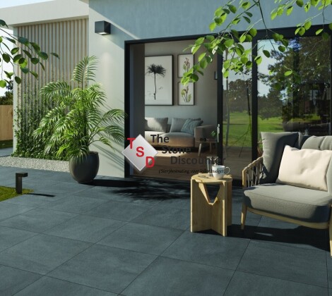 GeoCeramica Pointer Surface Mid Grey 60x60x4 cm sfeerfoto