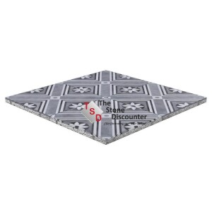MBI GeoCeramica Concreet Flower Decorate 60x60x4 cm Productfoto