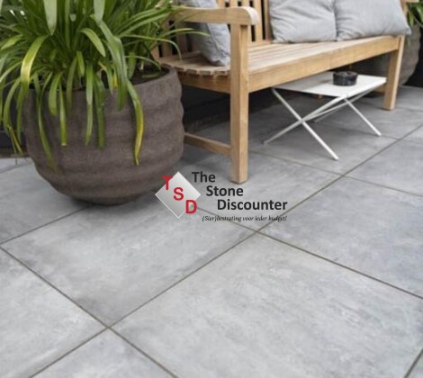 MBI GeoCeramica Concreet Smoke 60x60x4 cm Sfeerfoto