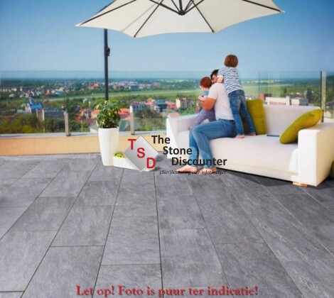 MBI GeoCeramica Fiordi Fumo 60x60x6 cm Sfeerfoto