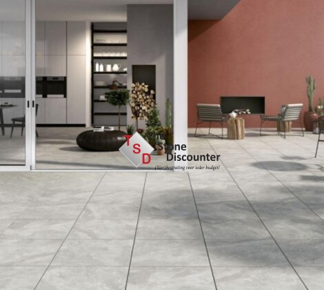 MBI TwentyGres Rail Silver 60,4x60,4x2 cm Sfeerfoto
