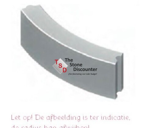 Bochtband grijs 12x25