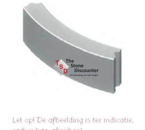 Bochtband grijs 15x25