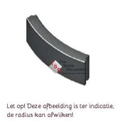 Bochtband zwart 8x20