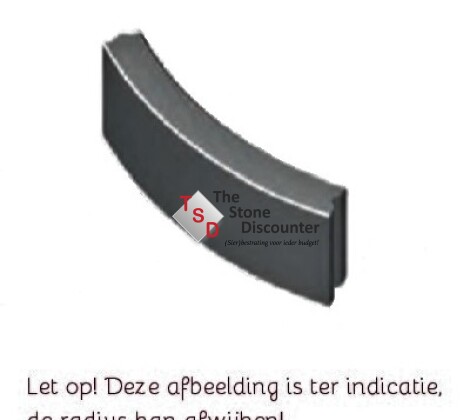 Bochtband zwart 8x20