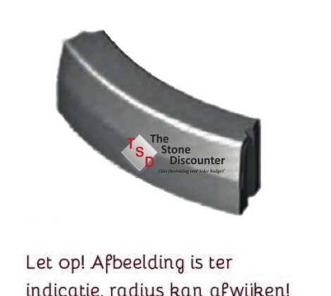 Bochtband zwart 13-15x25x78,5 uitwendig