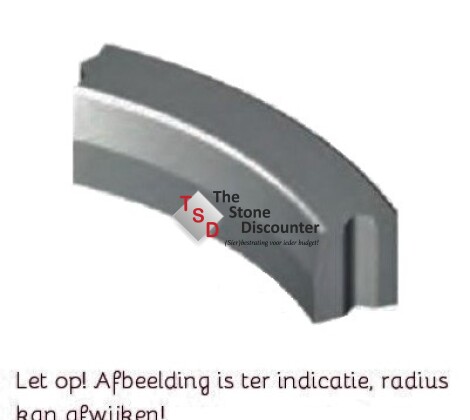 Bochtband zwart 18-20x25x78,5 inwendig