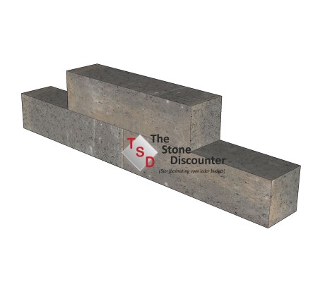 Stapelblok strak Bruin Zwart 60x15x15 cm