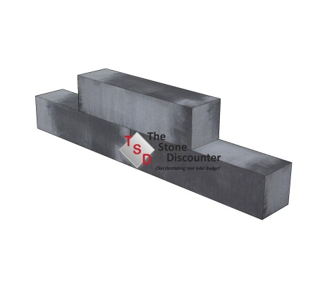 Stapelblok strak Grijs-Zwart 60x15x15 cm productfoto