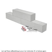 Stapelblok strak Noors Wit 60x15x15 cm productfoto