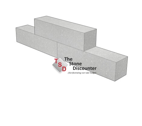 Stapelblok strak Noors Wit 60x15x15 cm productfoto