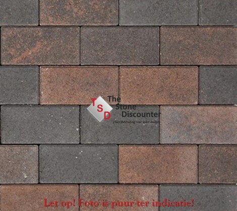 RedSun BetonKlinker Bruin-Zwart 10,5x10,5x8 cm Kleurfoto