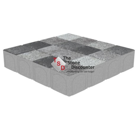 RedSun BetonKlinker Grijs-Zwart 10,5x10,5x8 cm Productfoto