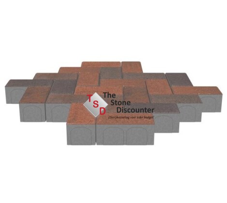 RedSun BetonKlinker Rood-Zwart 21x10,5x8 cm Productfoto
