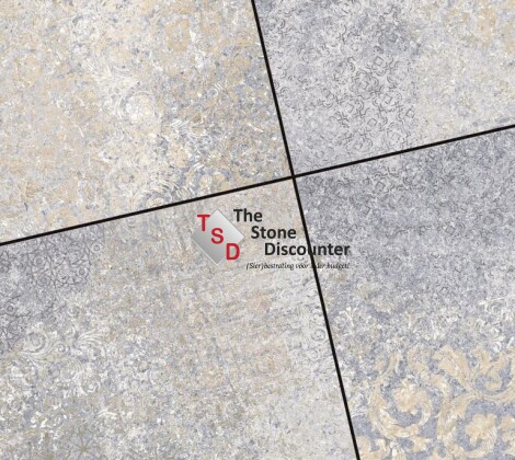 Cerasun Catania Decor Blue 60x60x4 cm kleurfoto 2