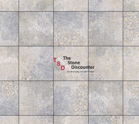 CeraSun Catania Decor Blue 60x60x4 cm kleurfoto 2