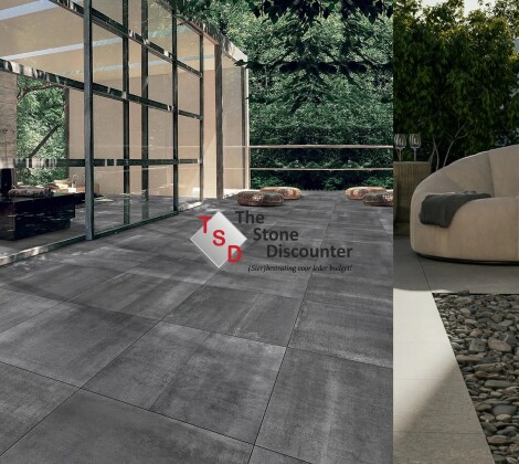 CeraSun Merano Antracite 60x60x4 cm sfeerfoto