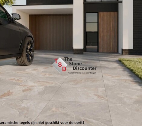 Cerasun Varese Taupe 60x60x4 cm sfeerfoto