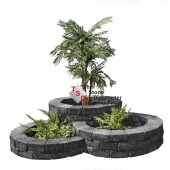 Pilestone Coal ronde bloembak productfoto