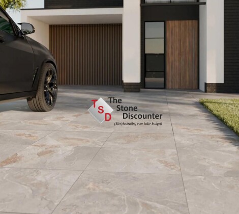 TRE Varese Taupe 60x60x3 cm sfeerfoto