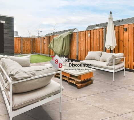 Stone Grey EXT90-908 90x90x3 cm sfeerfoto