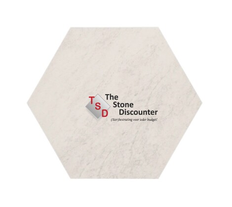 Staptegel Hexagon Quarzite Bianca 60x52x2 cm