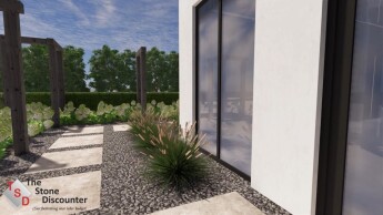 Moderne tuin met weinig onderhoud