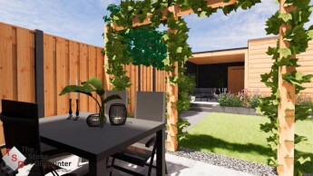 Gezellige tuin met hoogteverschil