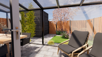 Kleine, maar erg gezellige tuin