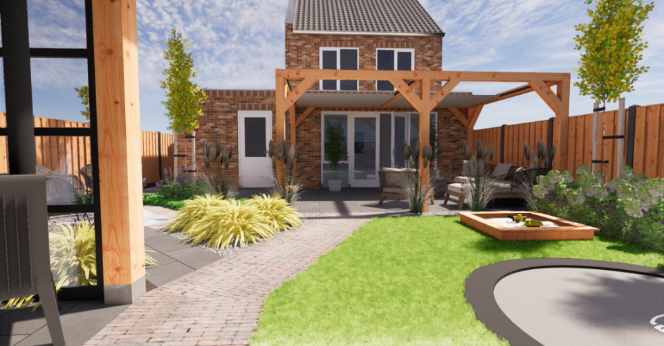Moderne tuin met verrassende vormen C