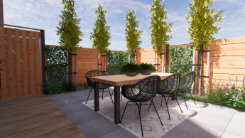 Moderne, onderhoudsvriendelijke tuin
