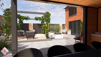 Eenvoudige tuin met modern vleugje