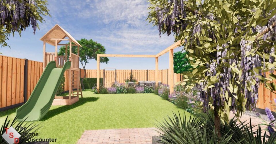 Gezellige tuin met speelplek A