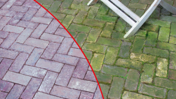 Groene aanslag op bestrating verwijderen