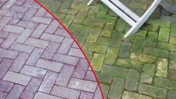 Groene aanslag op bestrating verwijderen